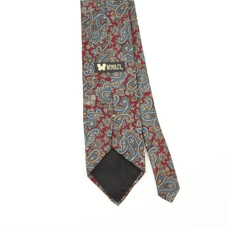 Back Back Detail of Vintage 1990's Wembley Paisley Patterned Tie