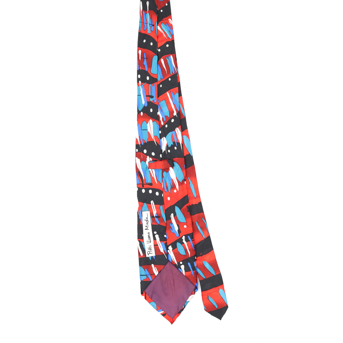 Back Back of Vintage 1990's Pitti Uomo Moda Abstract Patterned Tie