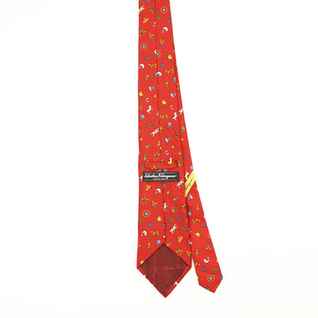 Back Back of Vintage 1990's Salvatore Ferragamo Geometric Patterned Tie