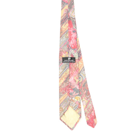 Back Back of Vintage 1990's Jose Piscador Flowers Floral Patterned Tie
