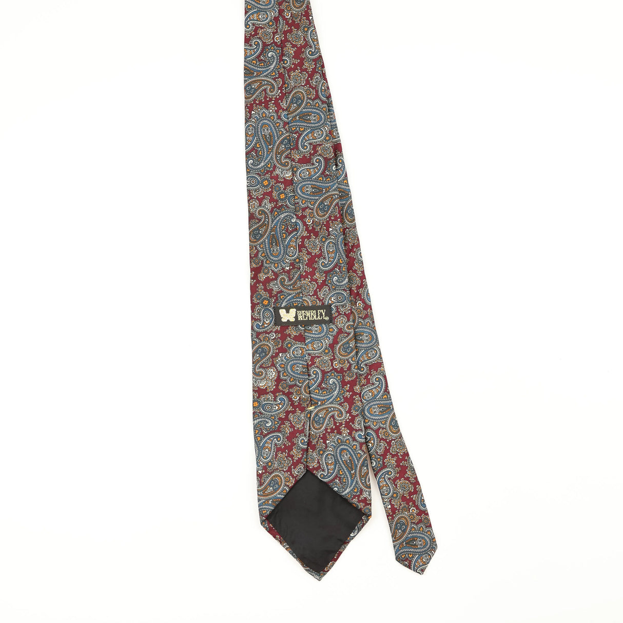 Back Back of Vintage 1990's Wembley Paisley Patterned Tie