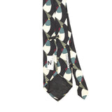 Back Back Detail of Vintage 1990's Mulberry Geometric Patterned Tie