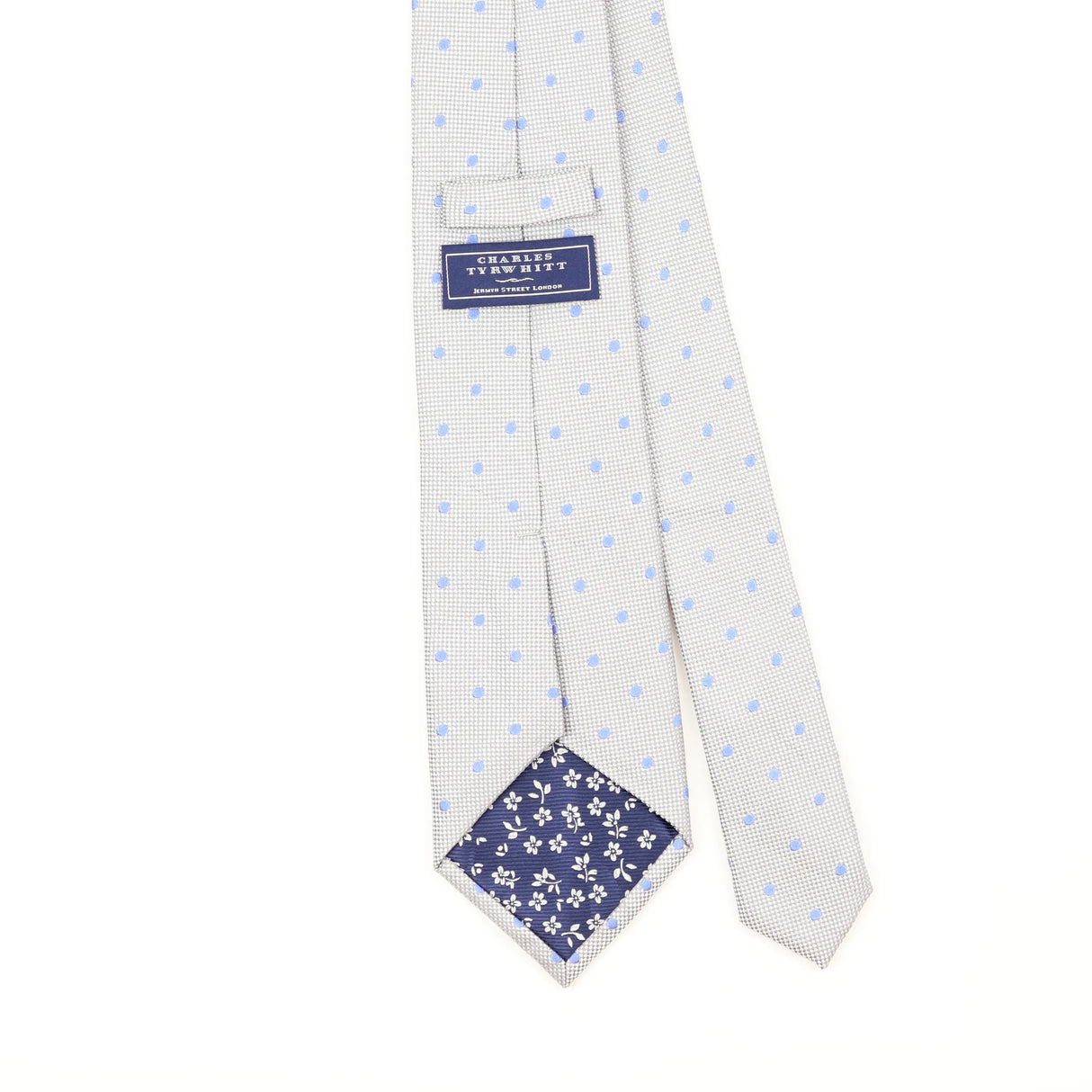 Back Back Detail of Vintage T.M. Lewin Polka Dot Patterned Tie