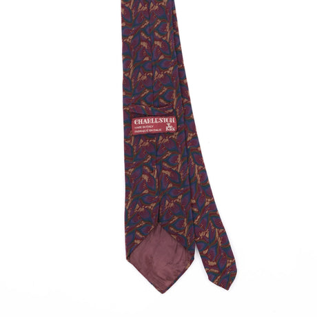 Back Back Detail of Vintage 1990's Tie Rack Charleston Abstract Patterned Tie
