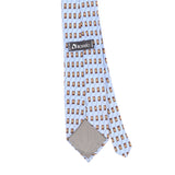 Back Back Detail of Vintage 1990's Foulard Geometric Patterned Tie