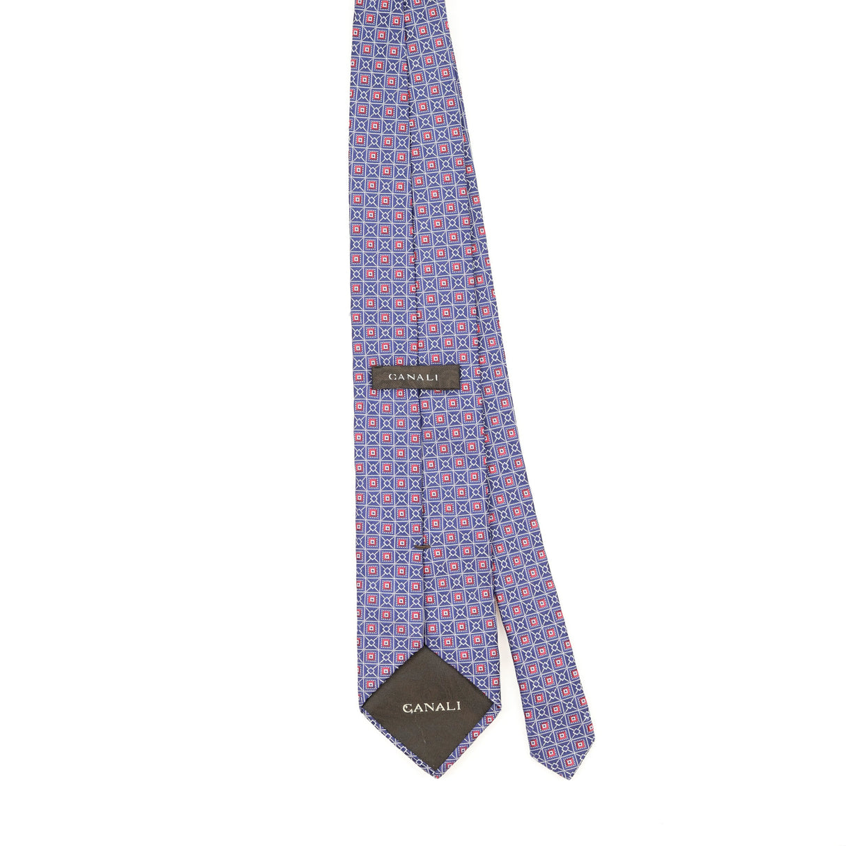 Back Back of Vintage 1990's Canali Geometric Patterned Tie