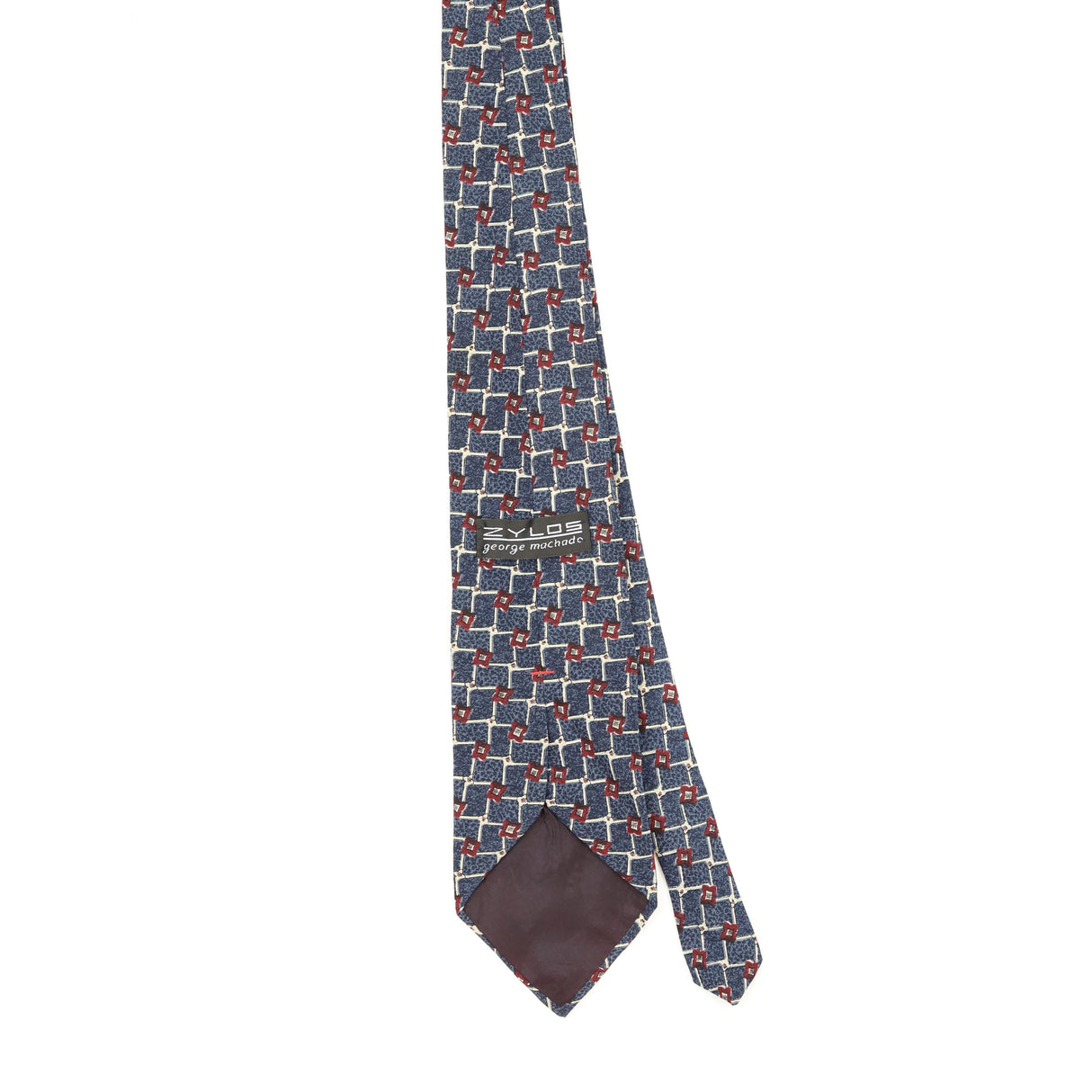 Back Back of Vintage 1990's Zylos Geometric Patterned Tie