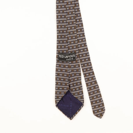 Back Detail of Vintage 1990's Ted Lapidus Geometric Patterned Tie