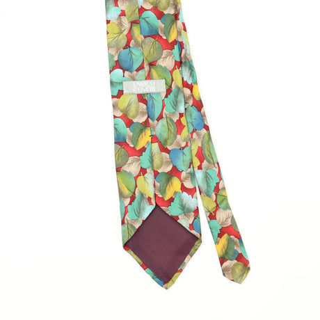Back Back Detail of Vintage 1990's Enrico Coveri Leaves Floral Patterned Tie