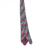 Back Back of Vintage 1990's Addiction Hearts Geometric Patterned Tie