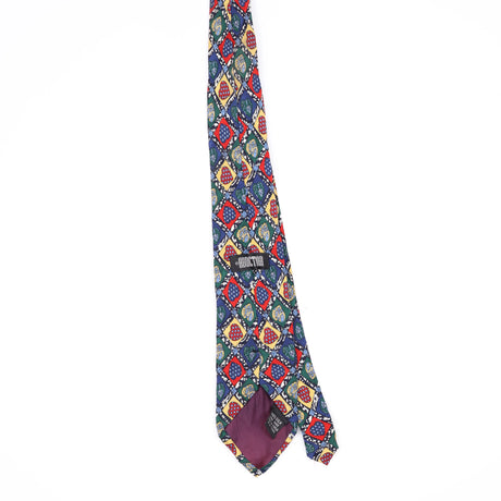 Back Back of Vintage 1990's Addiction Hearts Geometric Patterned Tie