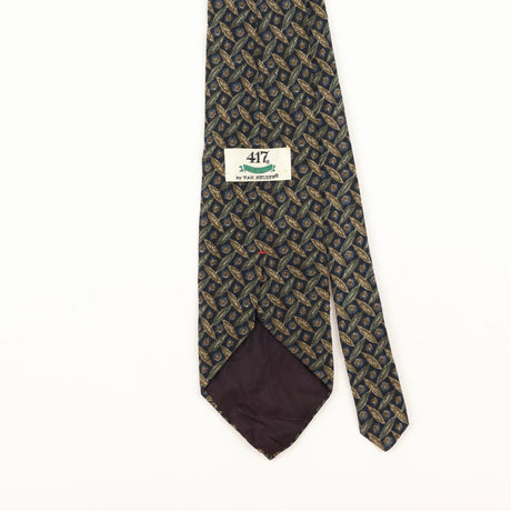 Back Detail of Vintage 1990's Van Heusen Geometric Patterned Tie
