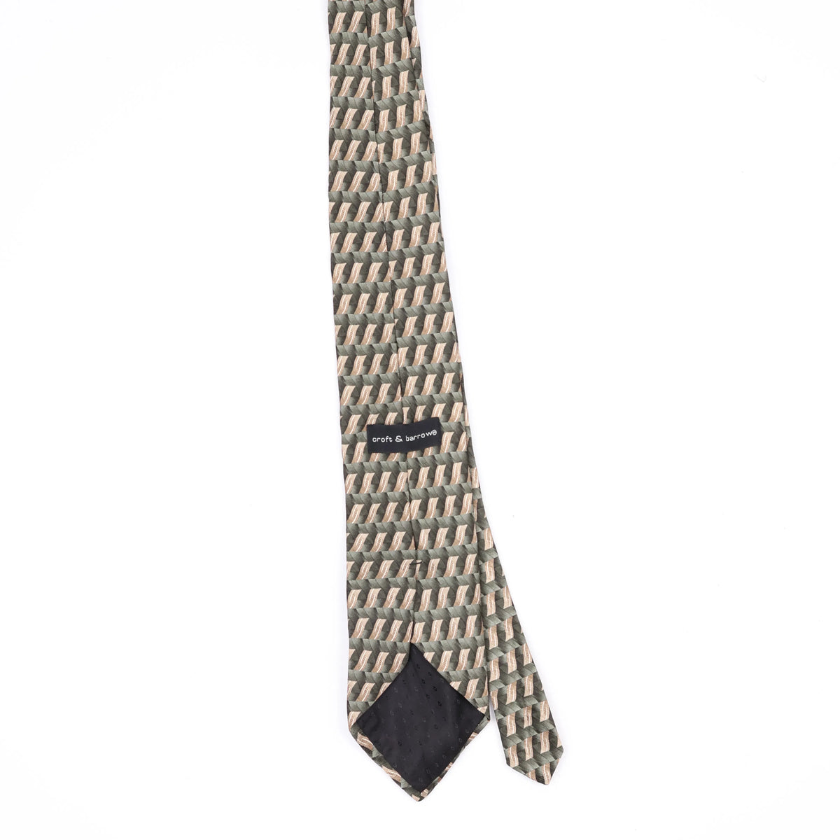 Back Back of Vintage 1990's Croft & Barrow Geometric Patterned Tie