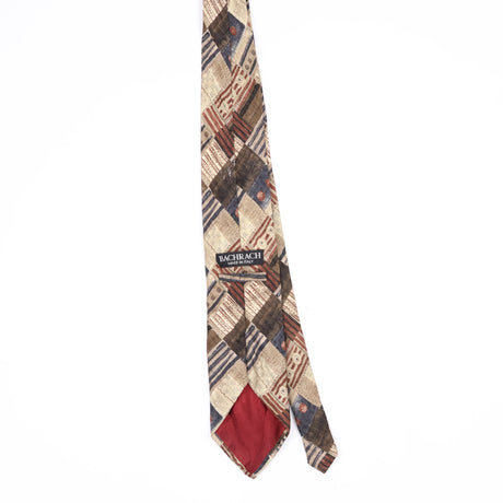 Back Back of Vintage 1990's Bachrach Geometric Patterned Tie