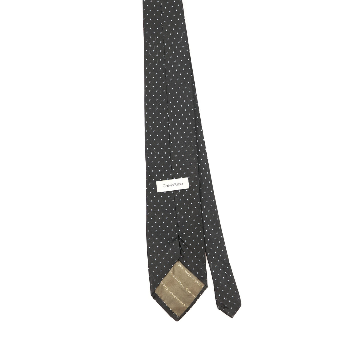 Back Back of Vintage Calvin Klein Polka Dot Patterned Tie