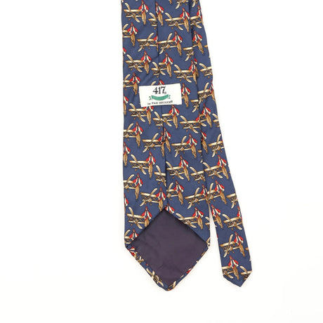 Back Back Detail of Vintage 1990's Van Heusen Pilot Geometric Patterned Tie