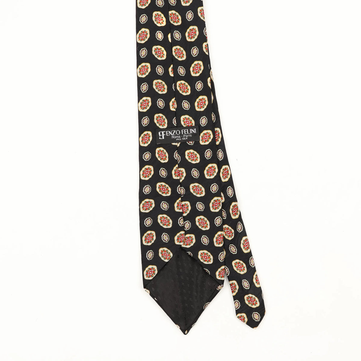 Back Back Detail of Vintage 1990's Geometric Patterned Tie