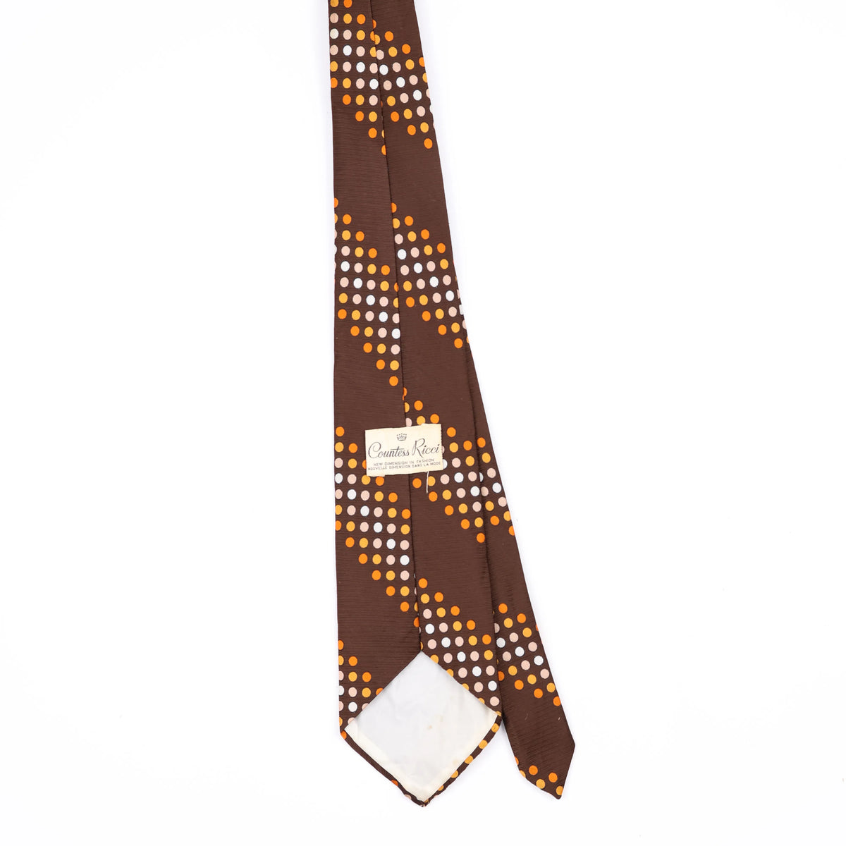 Back Back of Vintage 1980's Polka Dot Patterned Tie