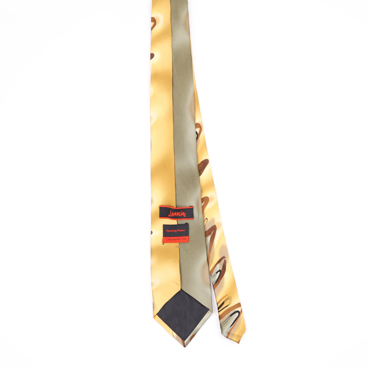 Back Back of Vintage Jerry Garcia Floating Planes Abstract Patterned Tie
