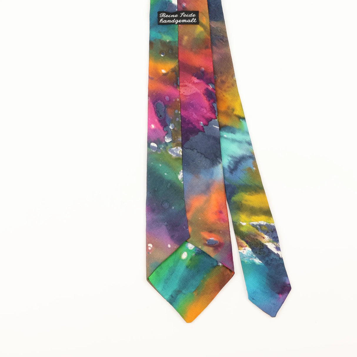 Back Detail of Vintage 1990's Watercolour Abstract Patterned Tie