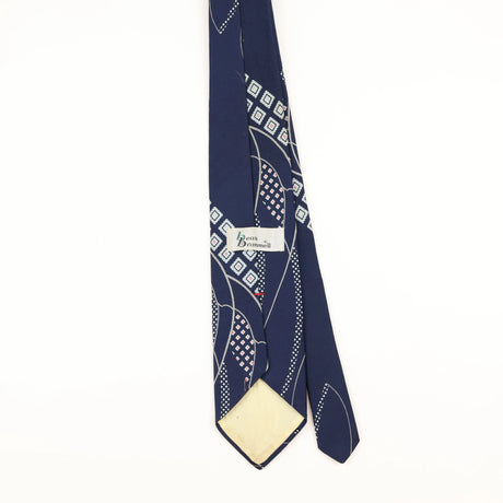 Back of Vintage 1970's Beau Brummell Geometric Patterned Tie