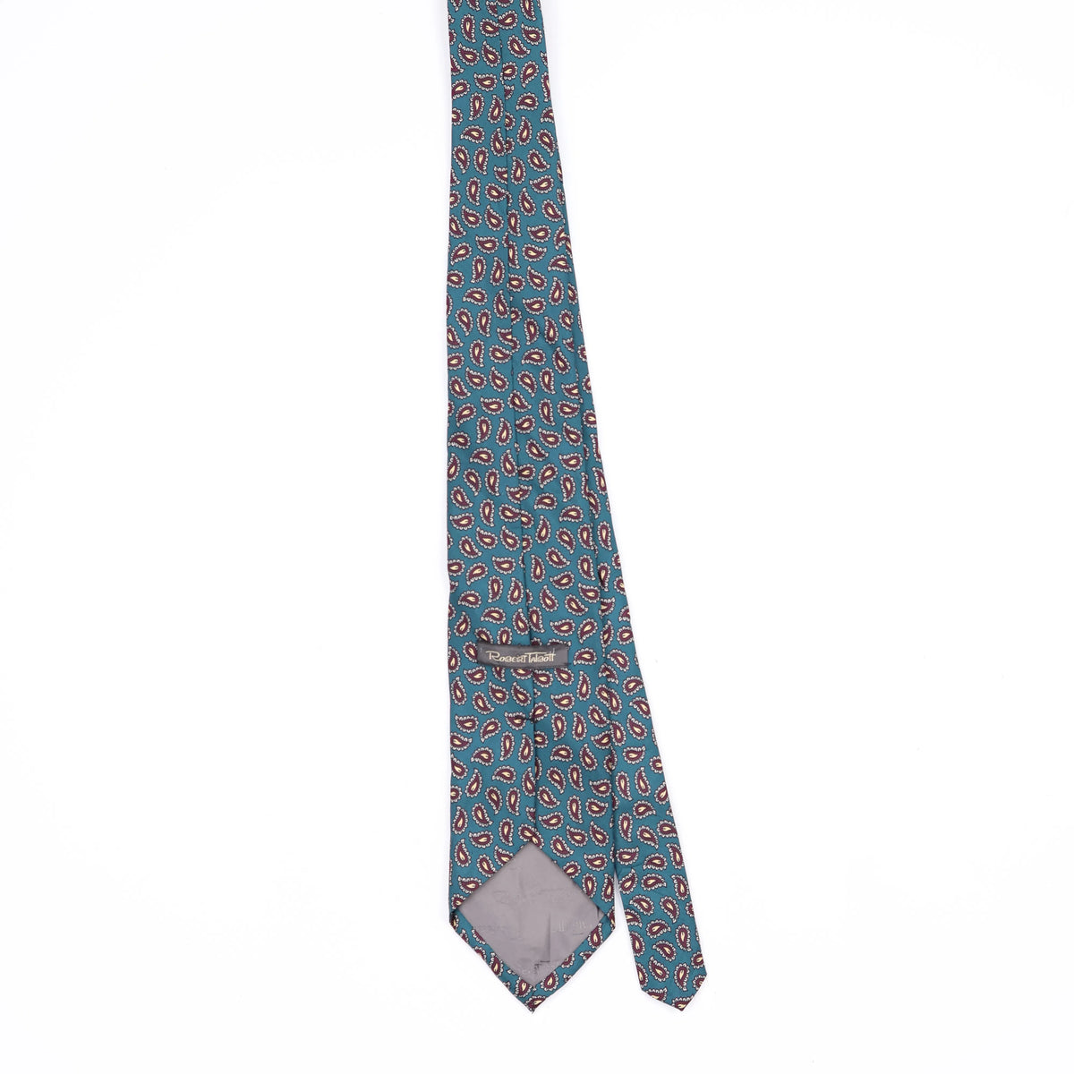 Back Back of Vintage 1990's Robert Talbott Foulard Paisley Patterned Tie