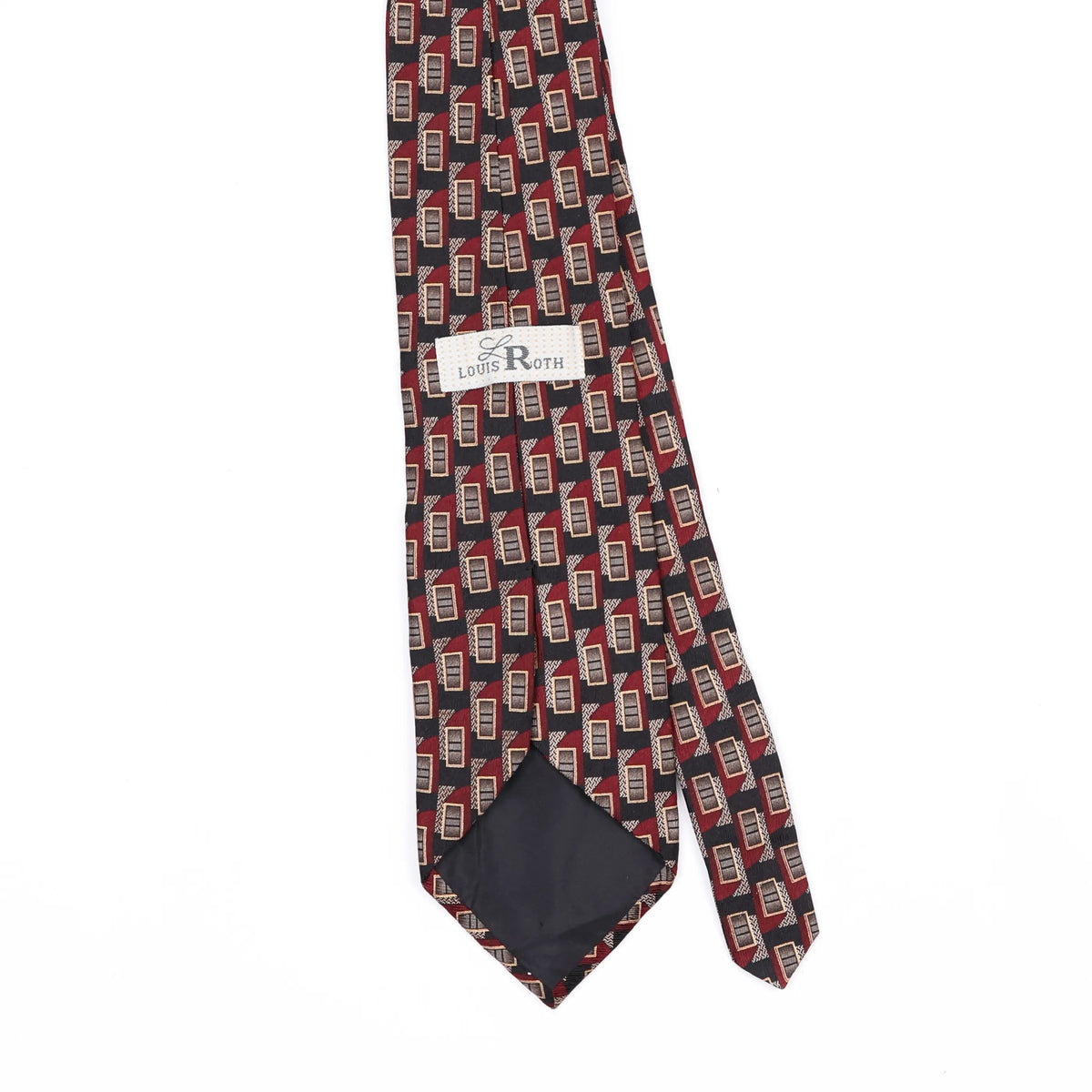 Back Back Detail of Vintage 1990's Geometric Patterned Tie