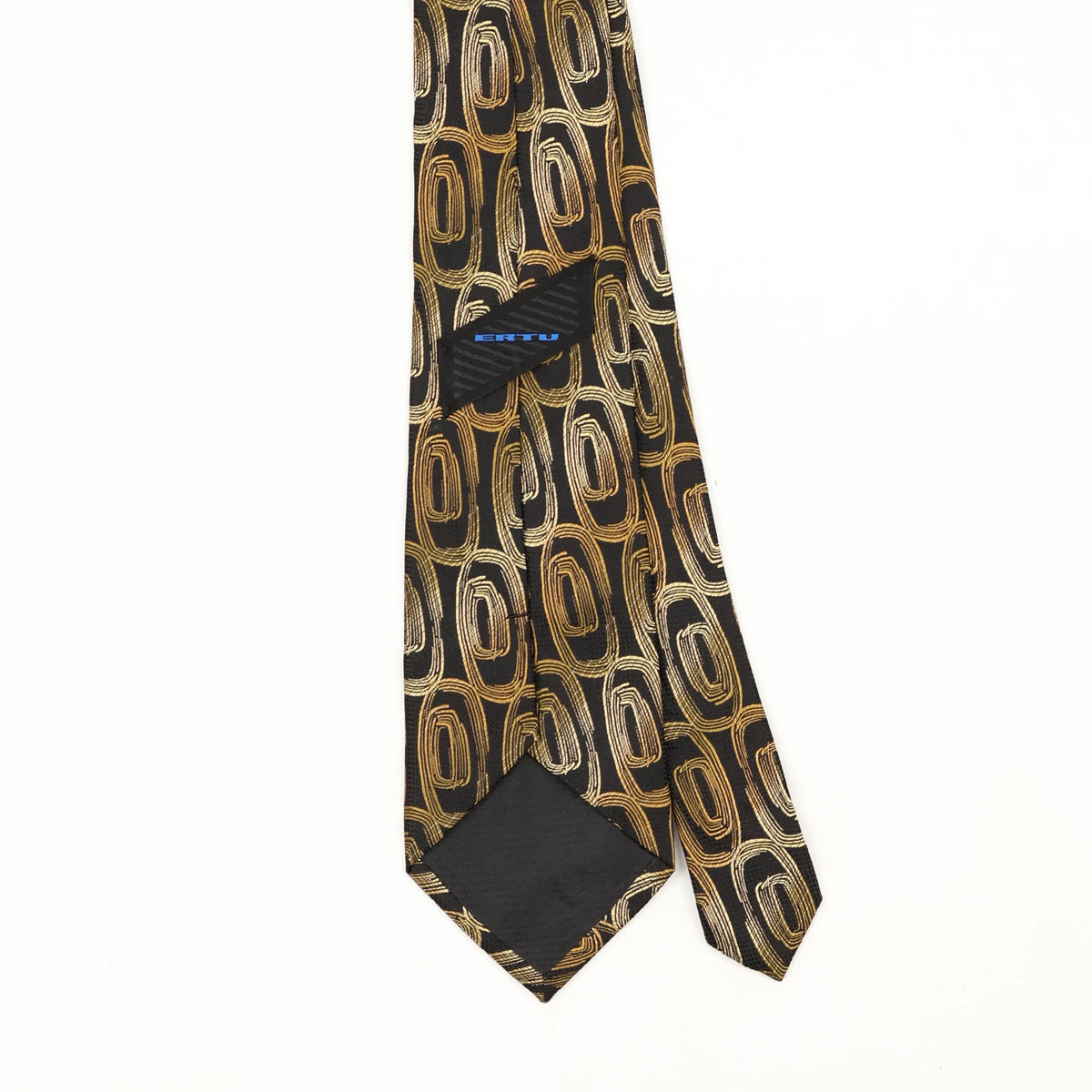 Back Back Detail of Vintage Geometric Patterned Tie