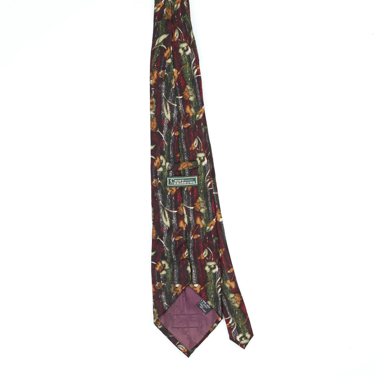Back Back of Vintage 1990's Croft & Barrow Floral Patterned Tie