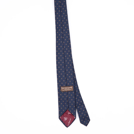 Back Back of Vintage 1990's Oleg Cassini Foulard Polka Dot Patterned Tie