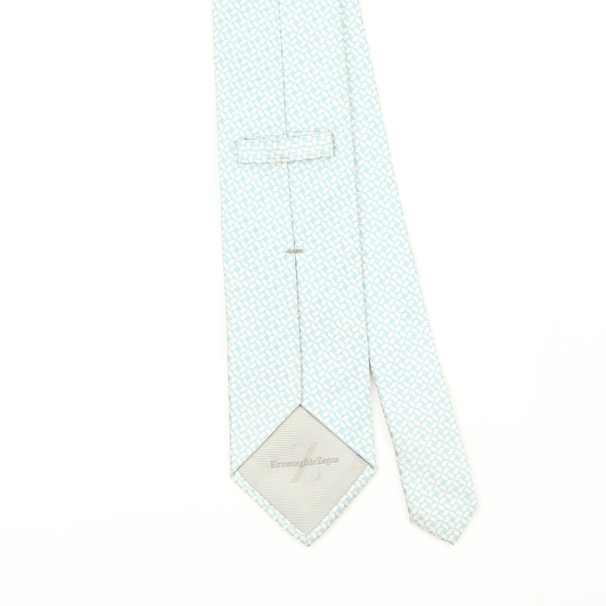 Back Back Detail of Vintage 1990's Ermenegildo Zegna Geometric Patterned Tie
