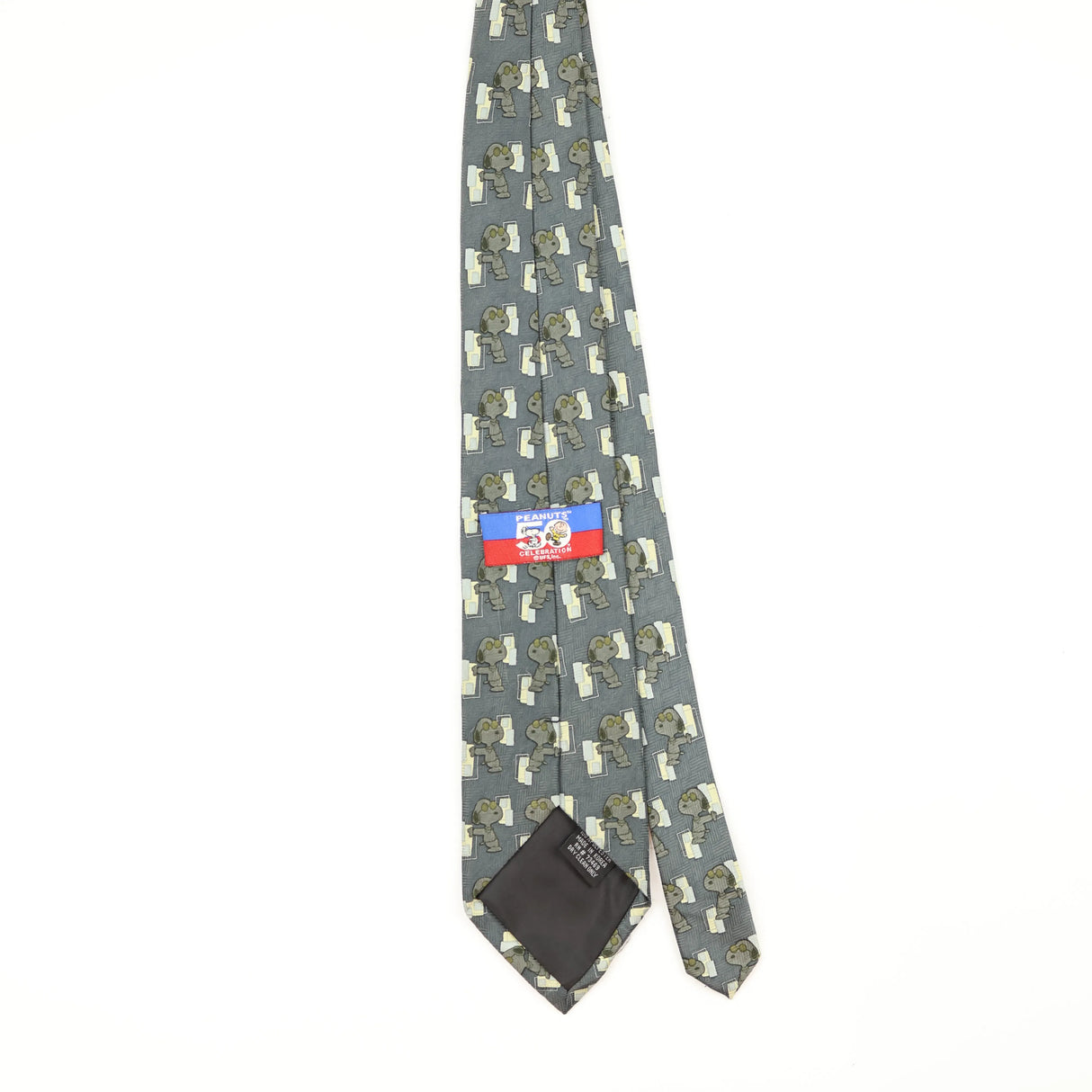 Back Back of Vintage 1990's Peanuts Snoopy Cartoon Patterned Tie