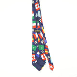 Back Back of Vintage Studio World Cup Cartoon Patterned Tie