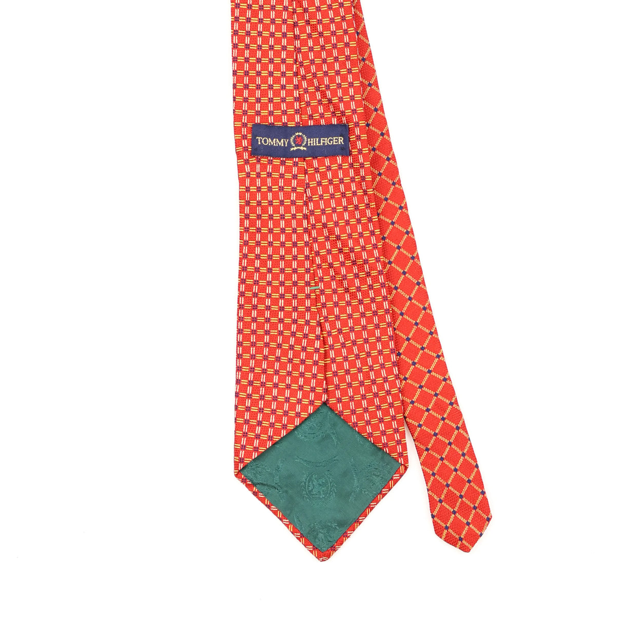 Back Detail of Vintage 1990's Tommy Hilfiger Geometric Patterned Tie
