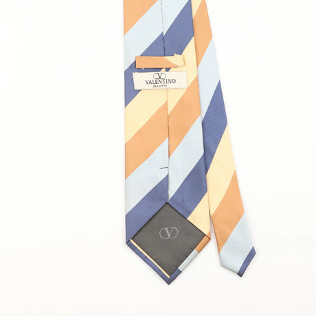 Back Detail of Vintage 1990's Valentino Striped Patterned Tie