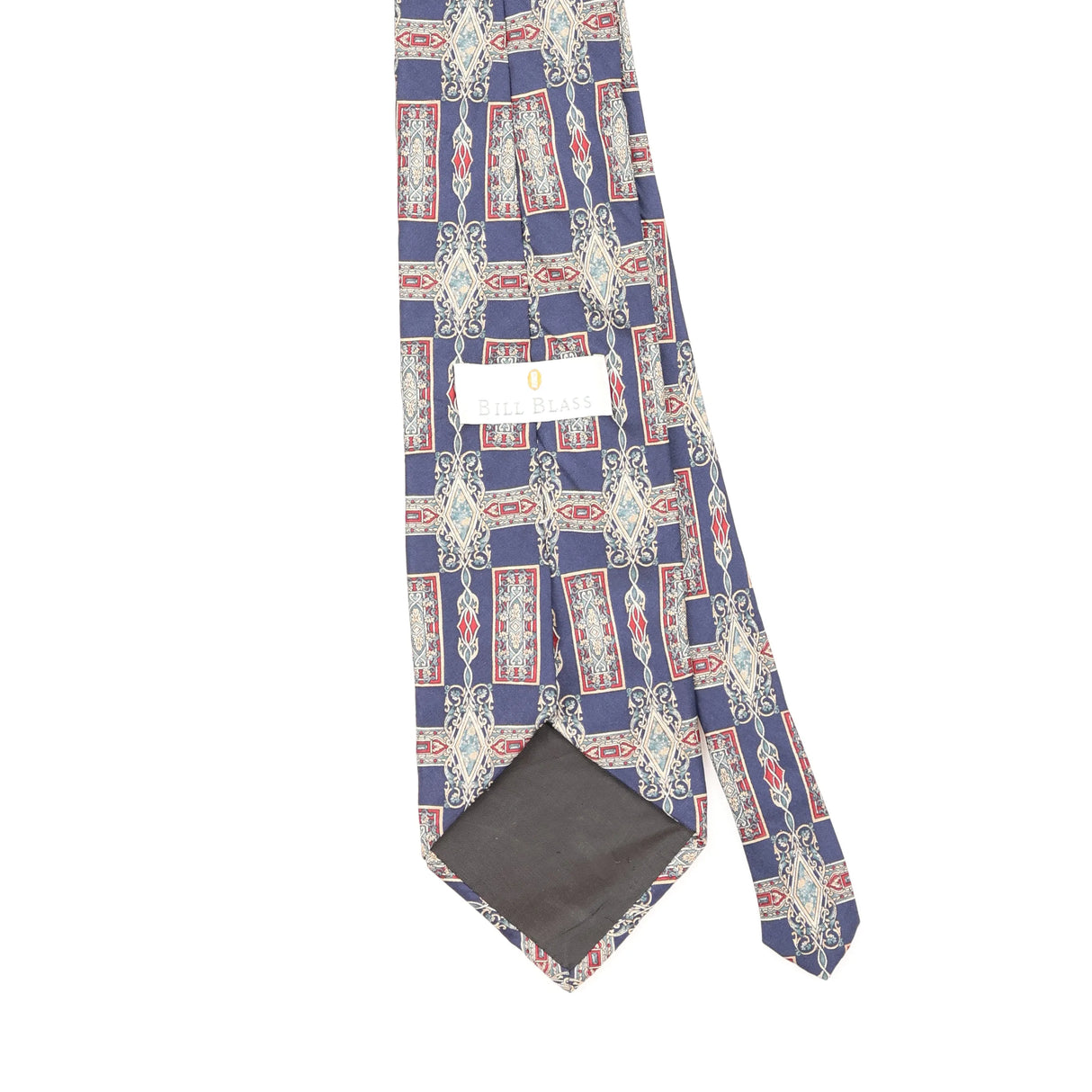 Back Back Detail of Vintage Bill Blass Geometric Patterned Tie