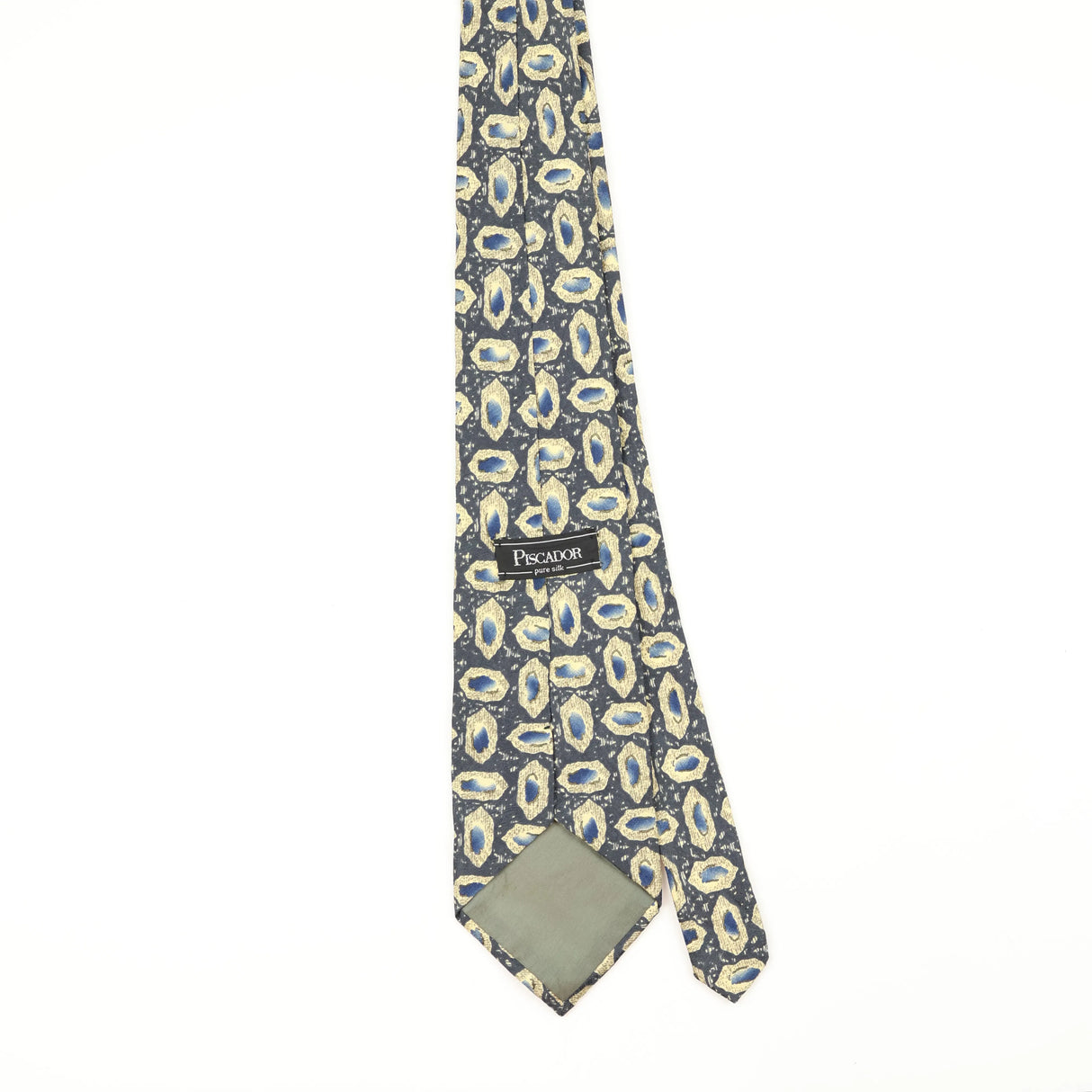 Back Back of Vintage 1990's Jose Piscador Geometric Patterned Tie