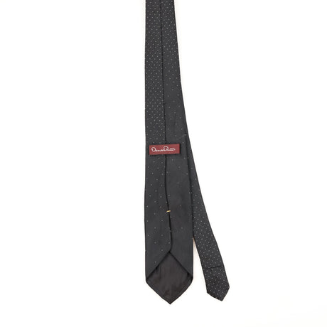 Back Back of Vintage 1990's Oscar De La Renta Polka Dot Patterned Tie
