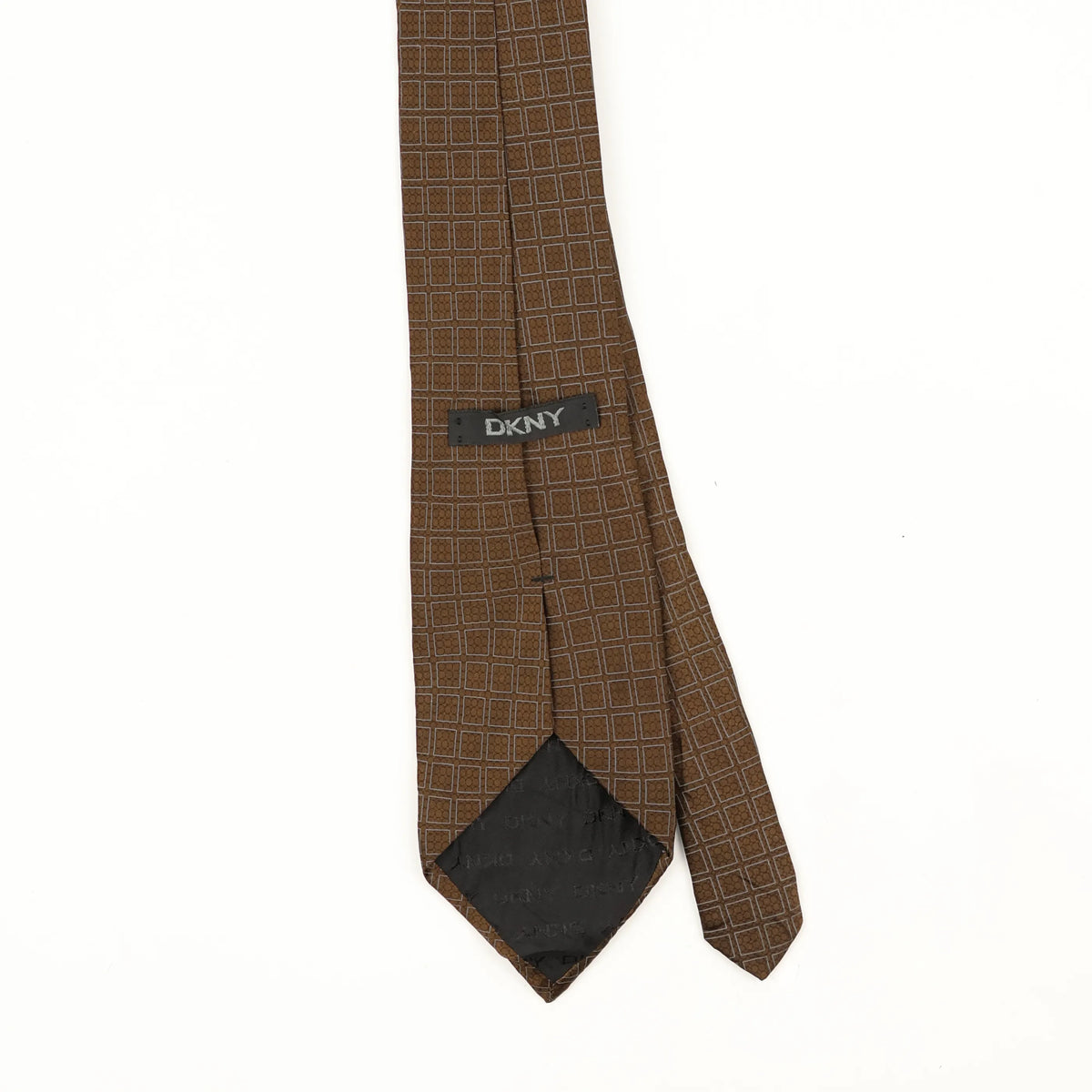 Back Back Detail of Vintage 1990's Dkny Squares Geometric Patterned Tie