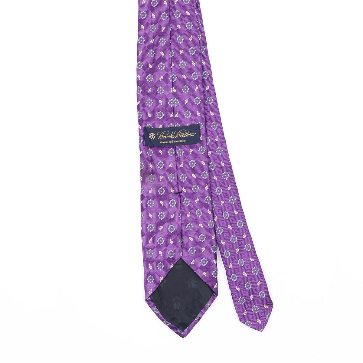 Back Back Detail of Vintage 1990's Brooks Brothers Foulard Paisley Patterned Tie