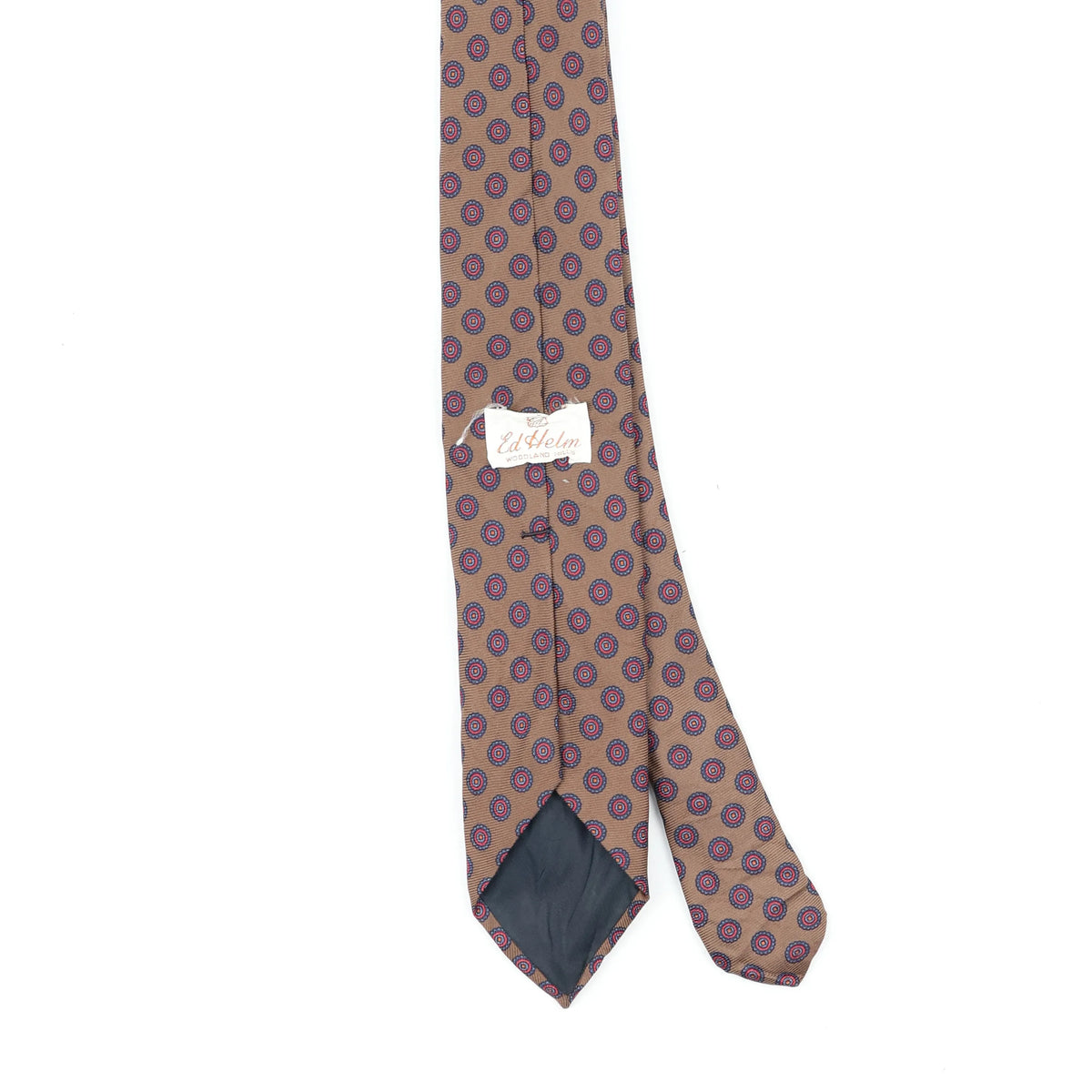 Back Back Detail of Vintage 1990's Foulard Geometric Patterned Tie