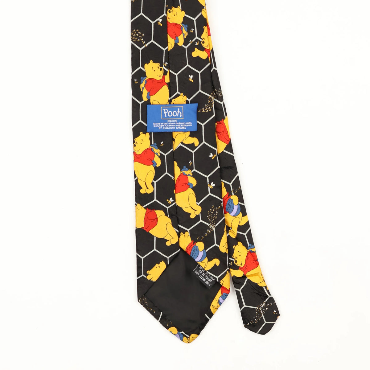 Back Back Detail of Vintage 1990's Disney Winnie The Pooh Cartoon Patterned Tie