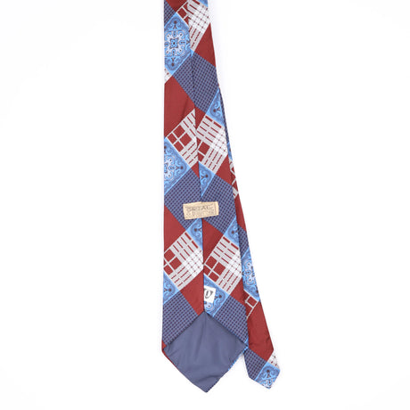 Back Back of Vintage 1980's Plaids & Checks Patterned Tie