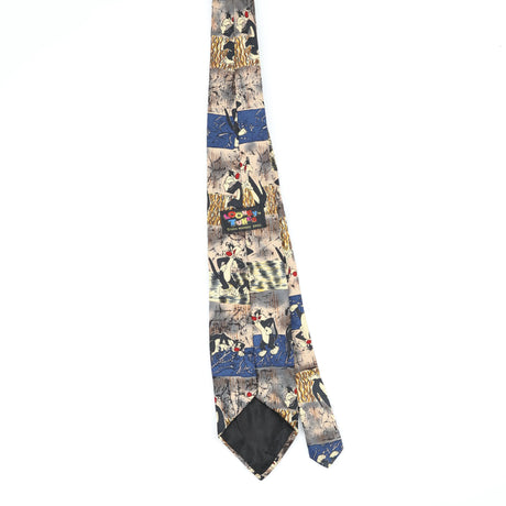 Back Back of Vintage 1990's Looney Tunes Sylvester Cartoon Patterned Tie