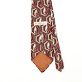 Back Back Detail of Vintage 1990's Oleg Cassini Geometric Patterned Tie