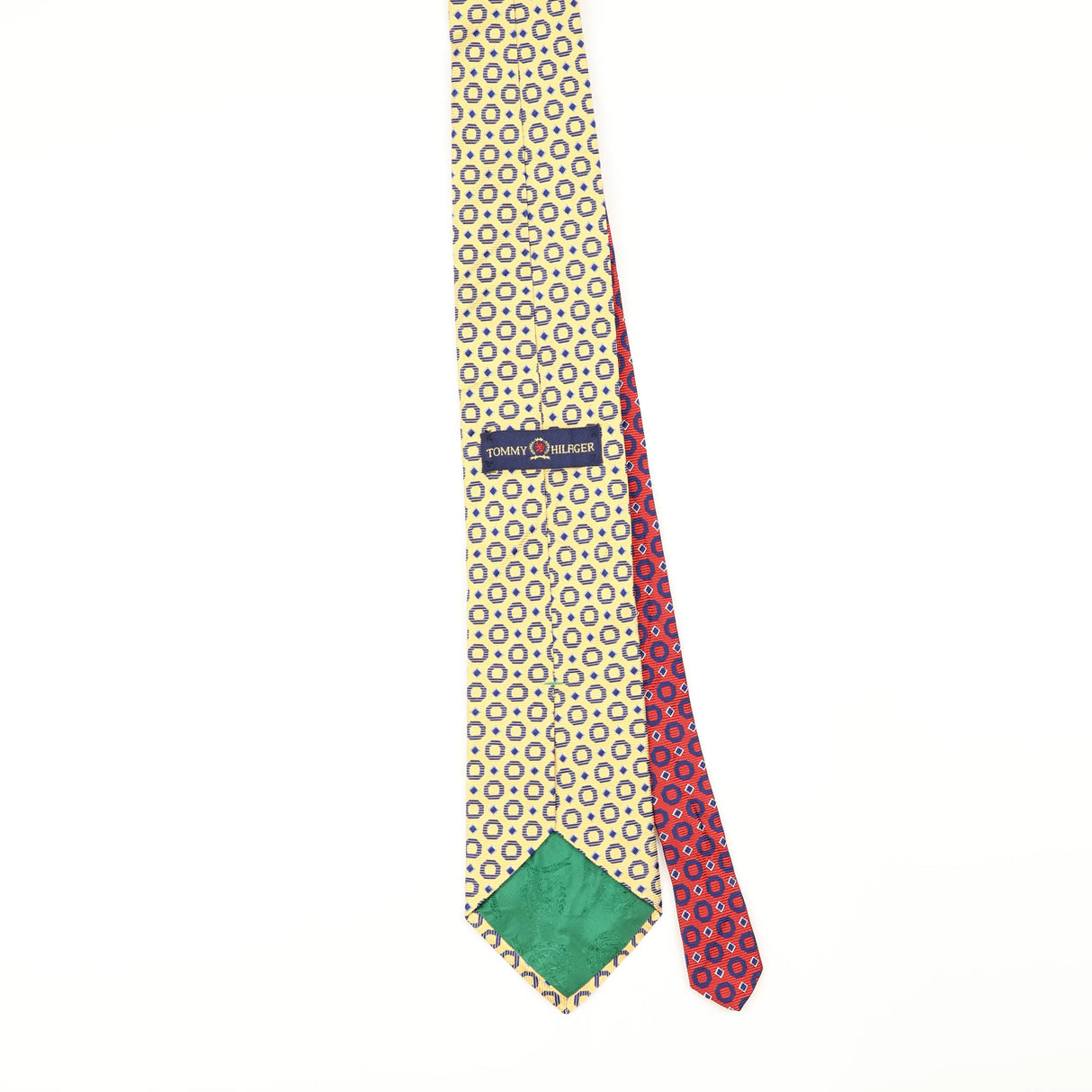 Back of Vintage 1990's Tommy Hilfiger Geometric Patterned Tie