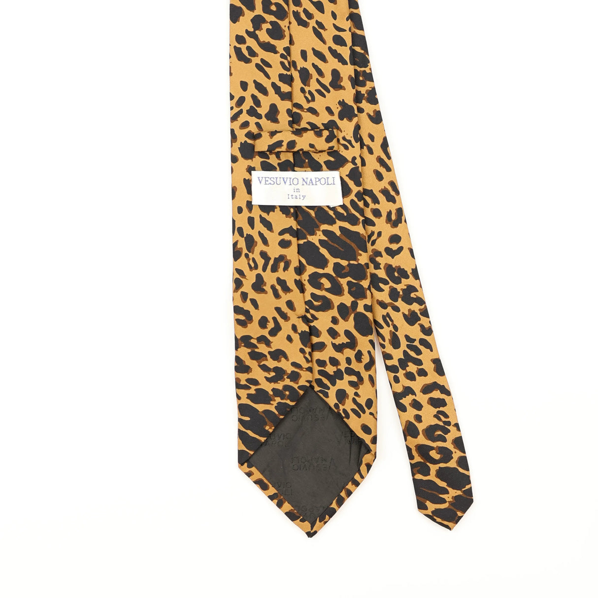 Back Detail of Vintage 1990's Leopard Animal Print Patterned Tie