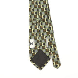 Back Back Detail of Vintage 1990's Mulberry Geometric Patterned Tie