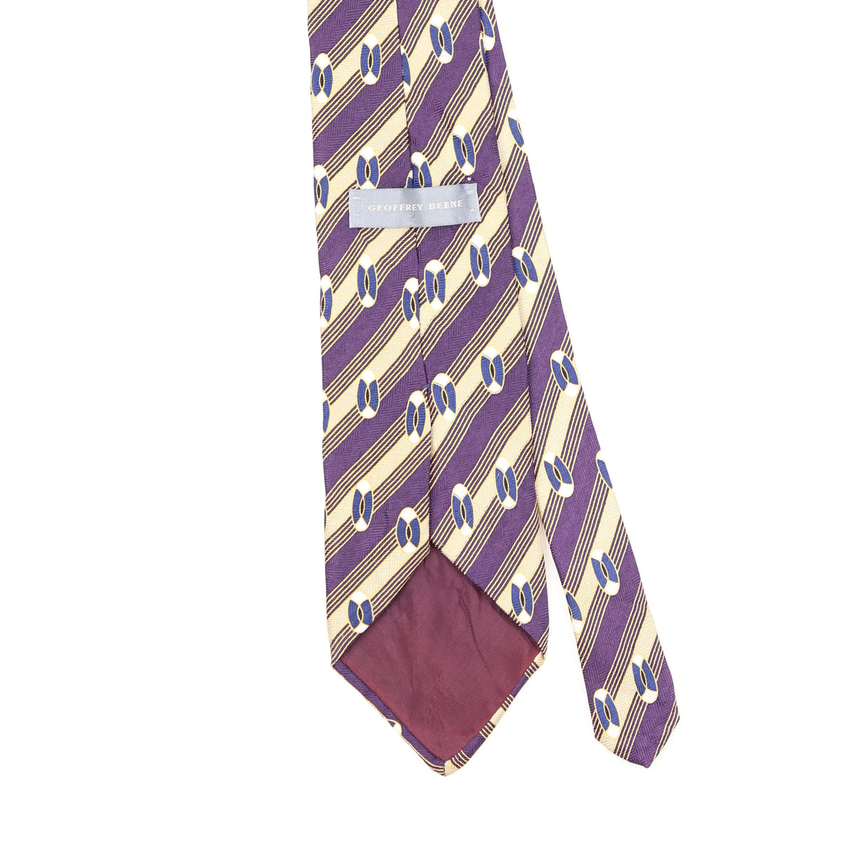 Back Back Detail of Vintage 1990's Geoffrey Beene Striped Patterned Tie