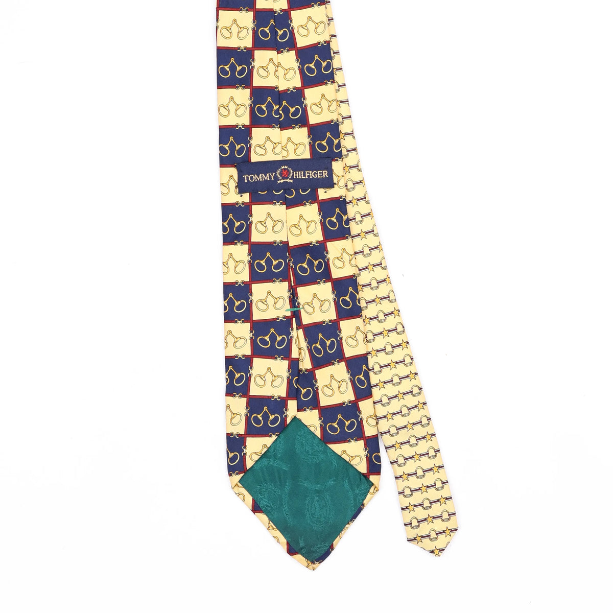Back Back Detail of Vintage 1990's Tommy Hilfiger Equestrian Geometric Patterned Tie